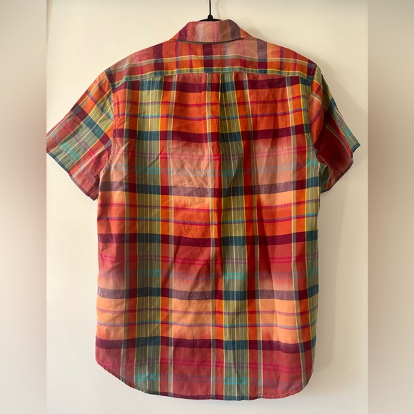 J.Crew Indian Madras Popover Half-button front design Men’s size XS - Picture 2 of 7